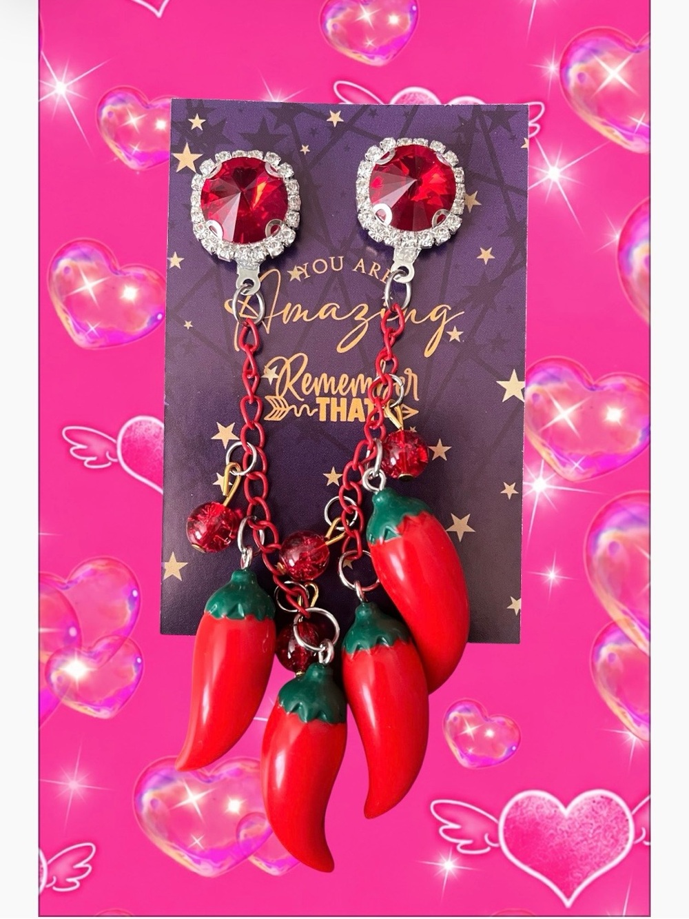 Red Chili Pepper Dangle Earrings - Women Jewelry